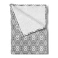 thumbnail image 2 of Grey and White Soft Flannel Fleece Blanket, Abstract Pattern with Lots of Triangular Elements a Greyscale of Forms, Cozy Plush for Indoor and Outdoor Use, 50" x 70", White and Grey, by Ambesonne, 2 of 5
