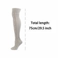 thumbnail image 3 of Summer Saving Clearance AXXD Womens Compression Socks,Winter Striped Solid Color Thickening Knit Over-The-Knee Stockings Socks, 3 of 4