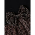 thumbnail image 6 of Qmyliery Kids Girls Casual Dress, Short Sleeve Leopard Printed Ruffled Bowknot Mesh Patchwork Dress, 6 of 8
