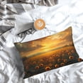 thumbnail image 3 of Cauagu Sunflower Sunset Rainfall Print Pillow Covers with Envelope Closure,1PC Pillow Cases Decorative Pillow Case for Bed & Couch, Pillows Not Included-16"x24", 3 of 6