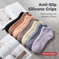 thumbnail image 5 of TRANSLINK 7 Packs Womens Ankle Fuzzy Crew Socks Non Slip Warm Cozy Winter Slipper Socks Gift Size 5-9, 5 of 6