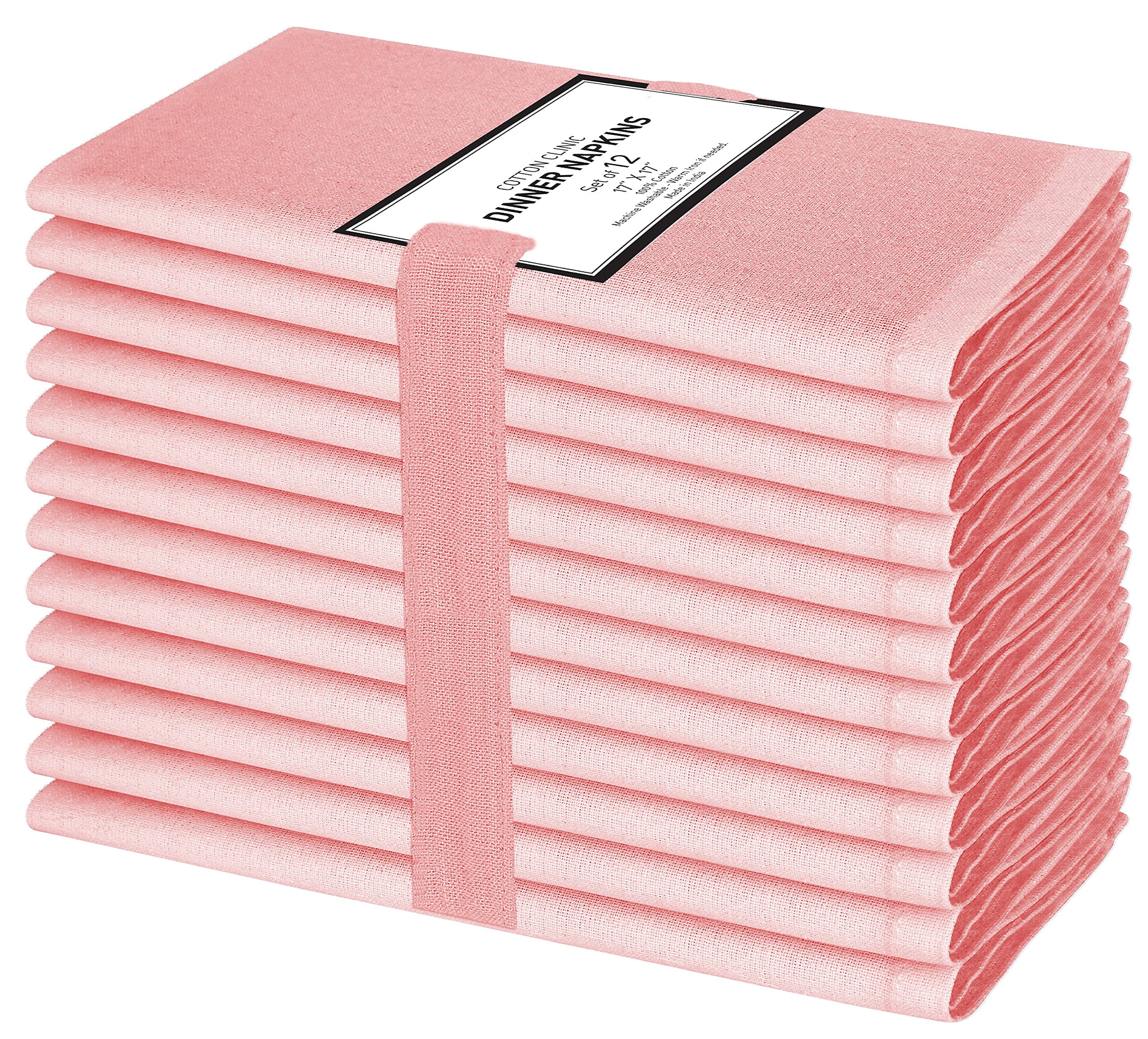 Cotton Clinic 100 Cotton Cloth Dinner Napkins 12 Pack 17x17 inch