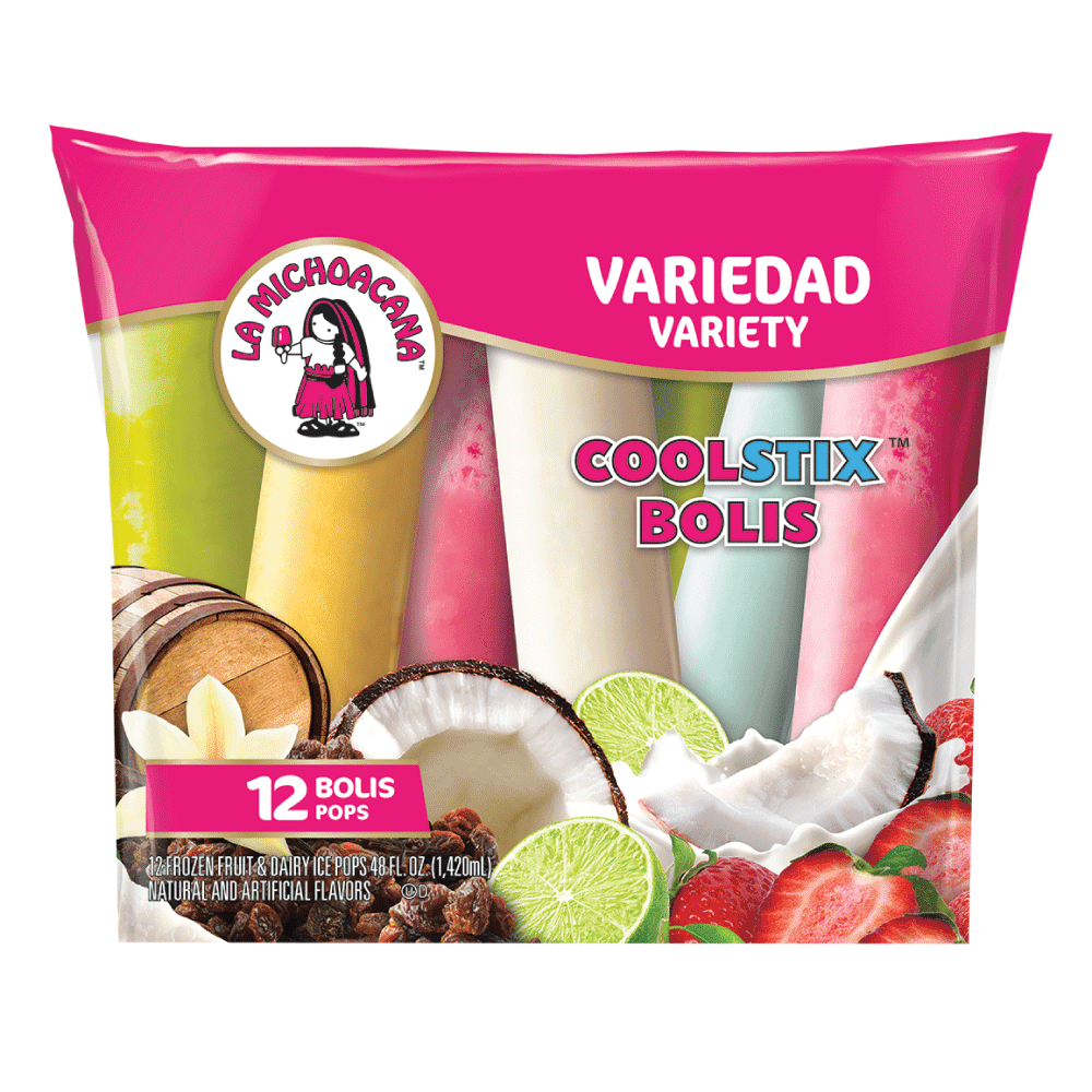 La Michoacana Coolstix Bolis Variety 12ct-4oz Pops