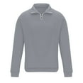 thumbnail image 6 of zfwon Mens 1/4 Zip Sweatshirt Long Sleeved Pullover Solid Color Stand Collar Jumpers Lightweight Running Pullover Leisure Sport Sweatshirts Thin Loose Daily Wear Coats, 6 of 6