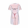 thumbnail image 4 of Pounoo Maillots de Bain pour Femmes, Manches Courtes Imprimées, Coupe Décontractée, T-Shirts Légers et Confortables, Style Décontracté de Rue, Cadeau d'Été, 4 of 5