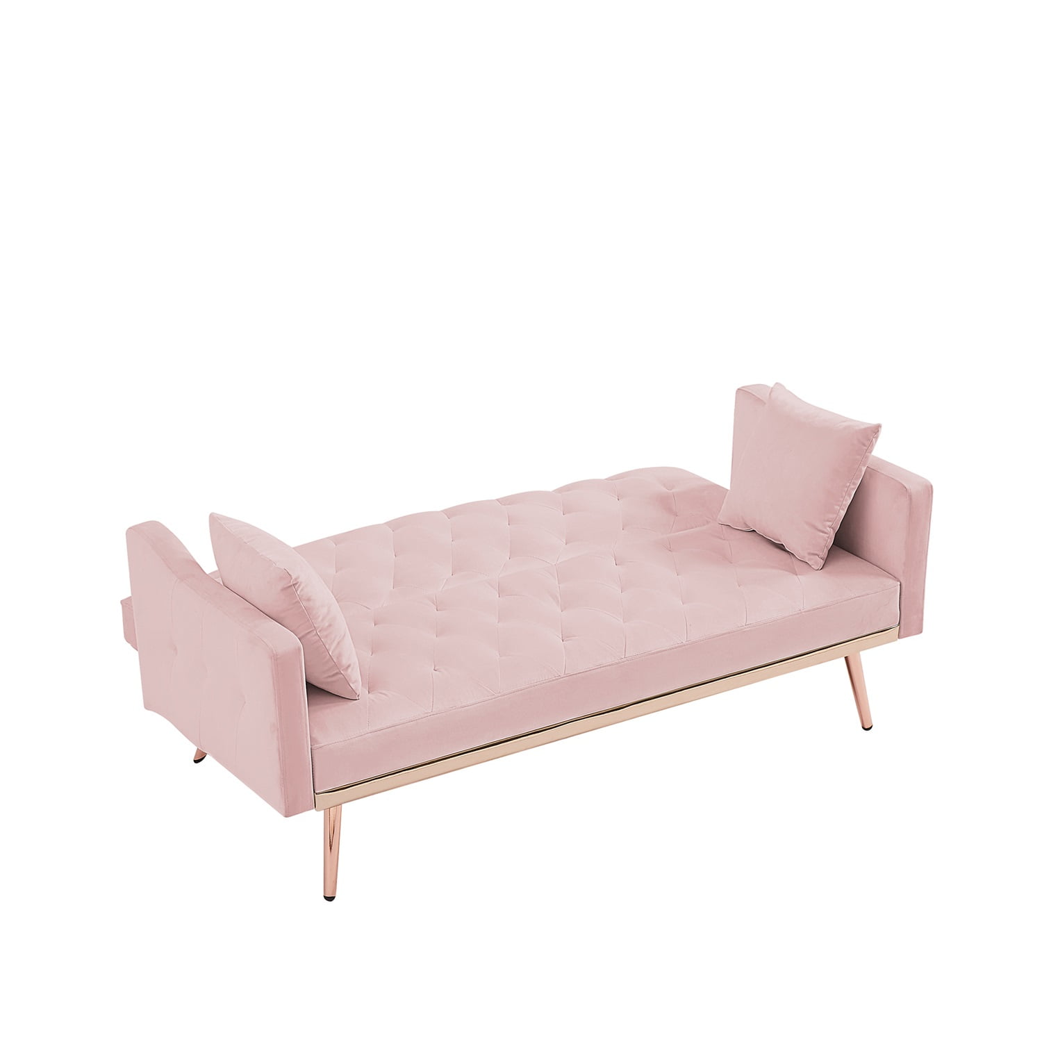 Resenkos Sofa Bed Convertible Sofa Sleeper 61.5" Sofa for Bedroom Fabric Compact Living Space Couch for Apartment and Room, Pink Resenkos Sofa Bed Convertible Sofa Sleeper 61.5" Sofa for Bedroom Fabric Compact Living Space Couch for Apartment and Room, Pink