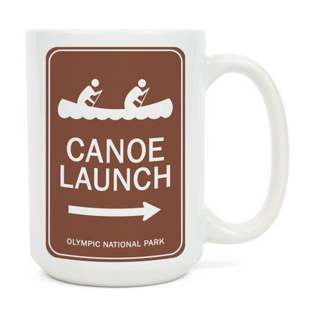 

15 fl oz Ceramic Mug Olympic National Park Washington Canoe Launch Dishwasher & Microwave Safe