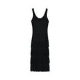 thumbnail image 6 of Maxi Fall Dress Fringe Dress for Women Maxi Bodycon Dress, Slim Fitting Knit Tiered Layered Tassel Sleeveless Party Maxi Dresses Black L, 6 of 7