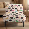 thumbnail image 2 of HELLHERO Stain Protection Elastic Bottom Slipper Chair Soft Cover for Accent Chair Without Arms, Armless Accent Chair Washable Cover Fish Cat, 2 of 8