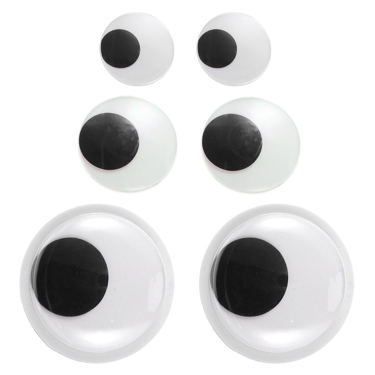 6Pcs Black White Wiggle Googly Eyes Self-Adhesive Craft Making Sticker Eyes  