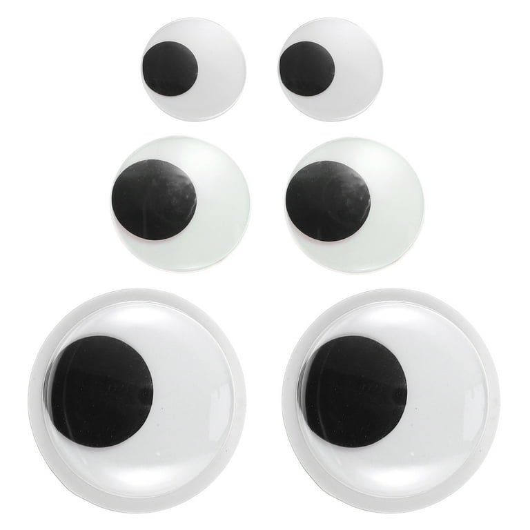 Nuolux 6pcs Black White Wiggle Googly Eyes Self-Adhesive Craft Making Sticker Eyes, Size: 15.4X15.4CM