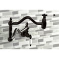 thumbnail image 3 of Kingston Brass KS2105PL Heritage Two-Handle 1-Hole Wall Mount Pot Filler Faucet in Oil Rubbed Bronze, 3 of 8