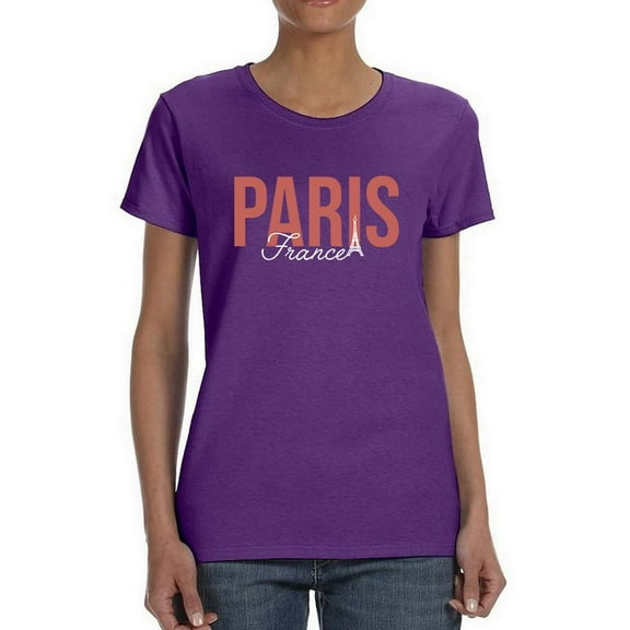 Paris France Nude Pink T-Shirt Women -Image by Shutterstock, Female x-Large