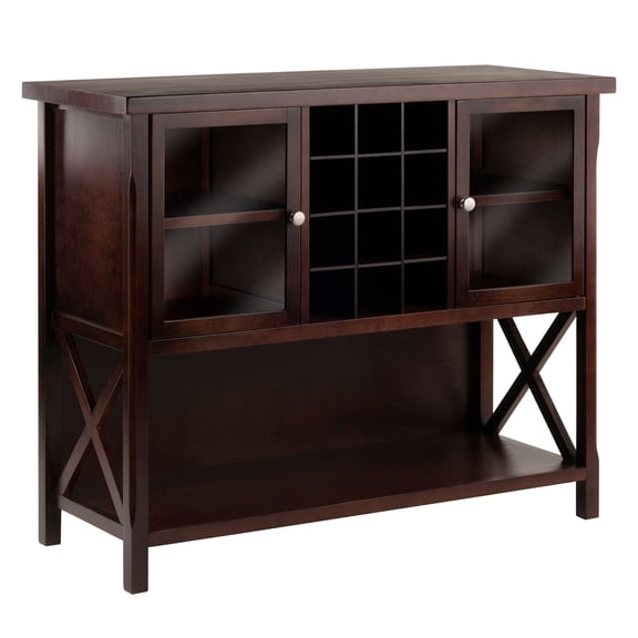 Contemporary Home Living 43.75" Teak Brown Contemporary Buffet Cabinet