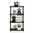 thumbnail image 5 of Furinno Turn-N-Tube 23.6 W x 11.4 D x 43.25 H 4-Shelf Decorative Shelves, Walnut and Brown, 5 of 10
