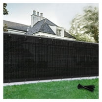 Privacy Fence Screen 4' x 16' Heavy Duty Mesh Fence Net Cover with Grommets for Patio Porch Pool Backyard Outdoor Chain Fence, Black (Customized) 4'x16' Custom Size