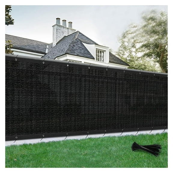 Privacy Fence Screen 4' x 16' Heavy Duty Mesh Fence Net Cover with Grommets for Patio Porch Pool Backyard Outdoor Chain Fence, Black (Customized) 4'x16' Custom Size