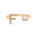 thumbnail image 1 of Crystal A-Z Letters Cubic Zirconia Knuckle Rings Finger Party Adjustable, 1 of 9
