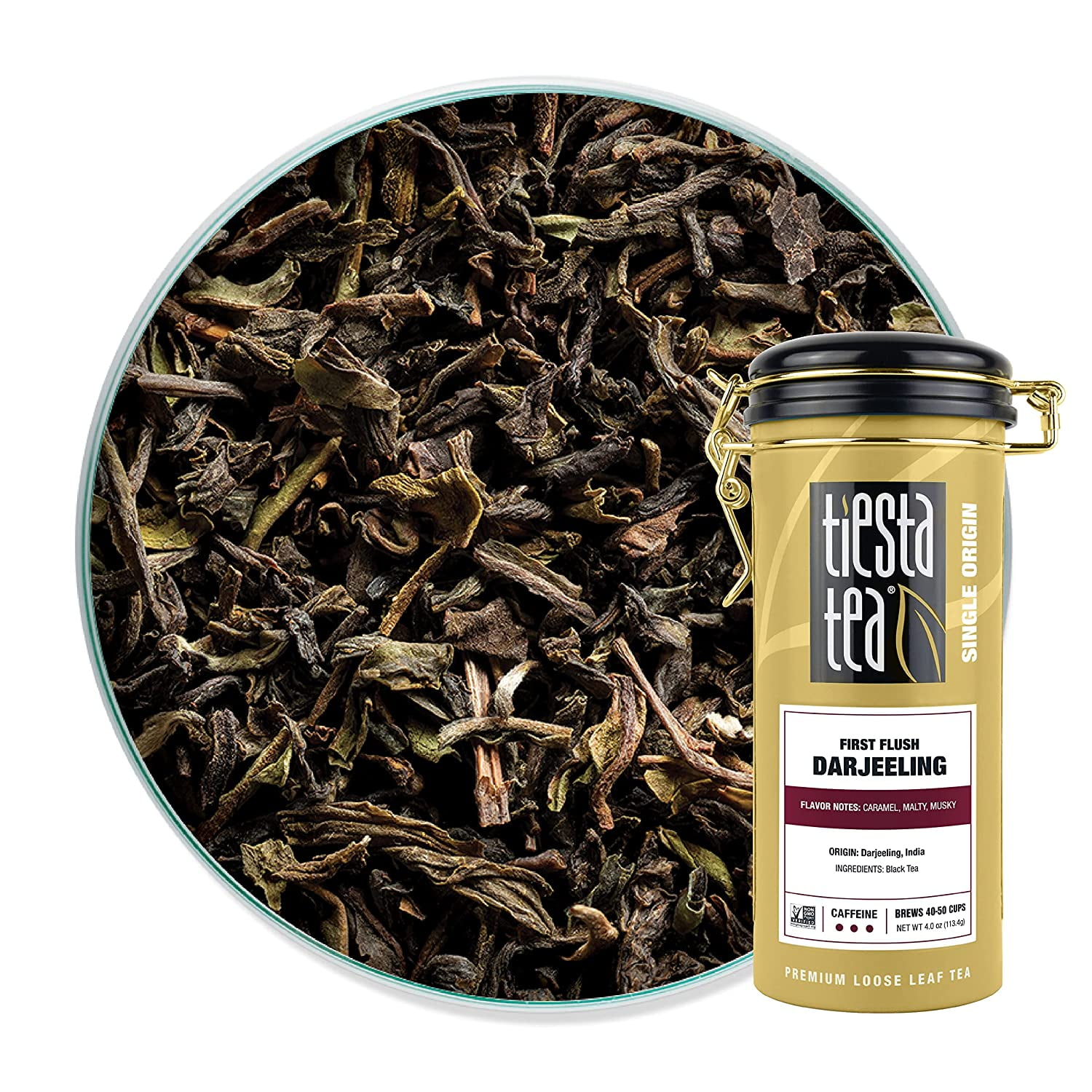 Tiesta Tea First Flush Darjeeling Tea, Loose Leaf Black Tea, 4 oz Tin