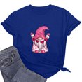 thumbnail image 1 of Qiopertar Mode Femme Saint-Valentin Imprimé Mignon Col Rond Manches Courtes Haut Femme Liquidation Livraison Gratuite Offres de la Semaine Liquidation, 1 of 4
