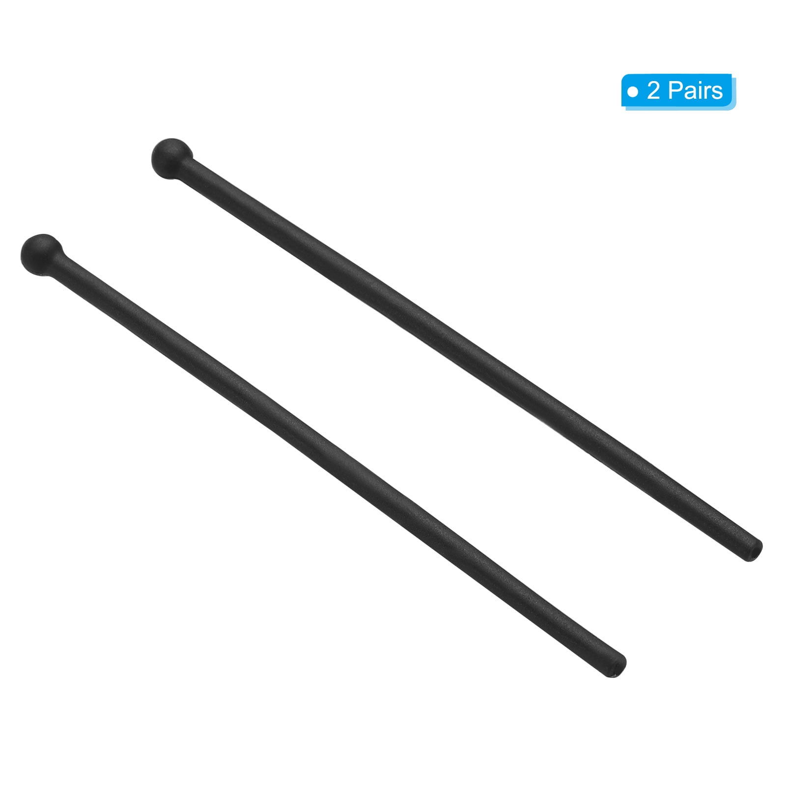 Unique Bargains Glasses End Tips 2 Pairs Eyeglass Anti Slip Silicone Black 2.76"