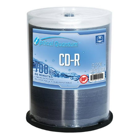 Optical Quantum 100 Pack 52x 80 MIN 700 MB CD-R Blank Media Silver ...