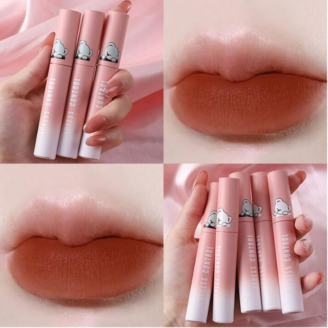 Lápiz labial para mujer, tinte labial, brillo labial en polvo, bruma de seda, mate, brillo labial, barro labial blanqueador, 2,5 ml, crema para el embarazo.