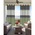 thumbnail image 4 of Sage Green Morocco Blackout Curtains, Light Blocking Print Window Curtains, Modern Stitching Geometric Striped Grey Thermal Insulated Window Drapes for Living Room 2 Panels, 55"W x 39"L, 4 of 9