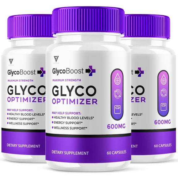(3 Pack) GlycoBoost Glyco Optimizer Blood Support Formula Glycogen Optimization Overall Wellness Maximum Strength Glyco Boost (180 Capsules)