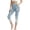 #0232-Blue, variant on Womens Printed Slim Fit Capri Leggings Yoga Pants with Pockets High Waist Stretchy Trousers for Daily Gym