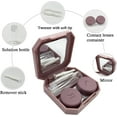 thumbnail image 3 of Howinn 2 Pack Colorful Contact Lens Case, Travel Contact Lens Box with Mirror Tweezers Remover Tool Solution Bottle for Outdoor Office Daily Use, 3 of 7