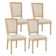 thumbnail image 1 of Costway French Dining Chair Set of 4 with Rectangular Backrest & Solid Rubber Wood Frame, 1 of 9