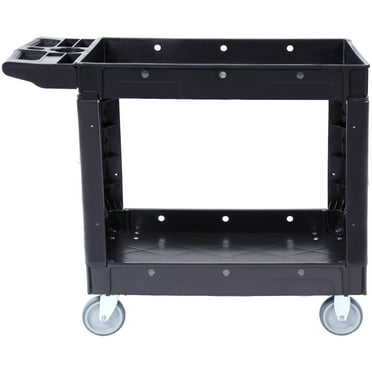 KFFKFF Utility Service Cart 550lbs Rolling Cart with 360° Swivel Wheels 2 Shelf