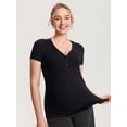 thumbnail image 2 of Maternity Shirts Short Sleeve Nursing & Pregancy Tops Summer Casual T-shirts Cotton Ribbed, 2 of 4