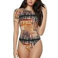 thumbnail image 2 of Goofa Hand Drawn Vintage Coffee Printed Women Rash Guard Short Sleeve,Tummy control Swimsuit Surfing Swimsuit Bathing Suit One Piece Swimsuit UPF 50-Large, 2 of 9