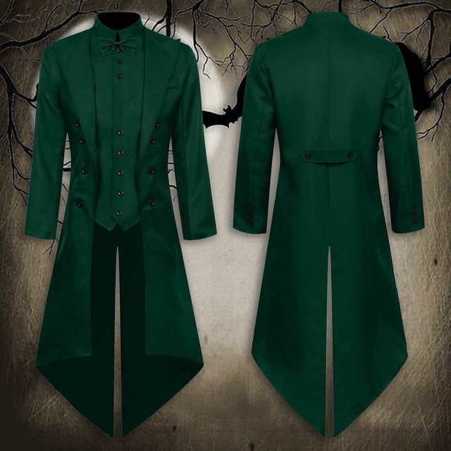 Vêtements Halloween Smoking Rétro Mi-Long Manteau Punk pour Fêtes et Événements