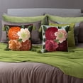 thumbnail image 6 of JWH Farmhouse Bohemian Floral Throw Pillow Cover Soft Fabric with Sage Tassels Bold Floral Print on Deep Brown 18x18inches Decor Pillow Case (Insert Not Included), 6 of 11