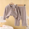 thumbnail image 2 of XUNKUSGA Unisex Boys Girls Pj Set Soft Cotton Plaid Long Sleeve Button Down Shirts and Long Pants Sleepwear Set Comfy Casual Nightwear Outfit Sets #2Beige 7-8 Years, 2 of 5