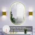 thumbnail image 4 of 24 x 36 Inch Oval Backlit LED Bathroom Mirror with Anti-Fog, 3 Colors Light, Dimmable, Wall Mounted Lighted Bathroom Vanity Mirror, Backlit + Front Lit Smart Makeup Mirror with Touch Switch, 4 of 10