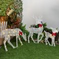 thumbnail image 1 of Juego familiar de ciervos navideños grandes de 3 piezas, bufanda dorada, decoración de jardín de renos navideños, 1 of 8
