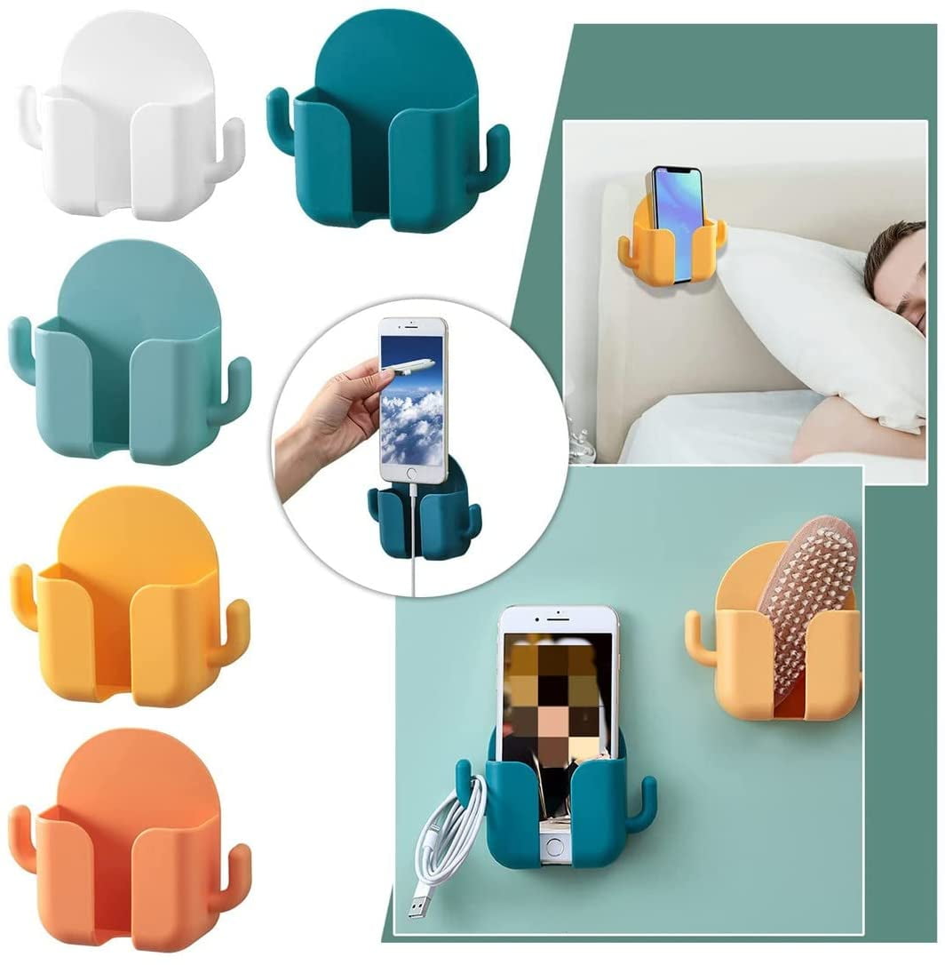 WallMounted Storage Boxes, 5pc No Punching Storage Rack Remote Control