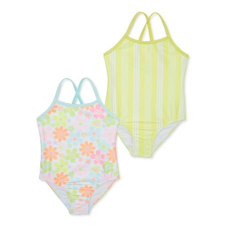 

Wonder Nation Baby and Toddler Girls One-Piece Swimsuits 2-Pack Size 12M-5T