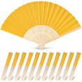 thumbnail image 1 of Ventiladores de mano JOHOUSE, papel amarillo, plegables, 21 cm, 12 unidades, 1 of 6