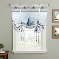thumbnail image 2 of Country Star Blue Balloon Curtains for Living Room/French Door, Farmhouse Vintage Branches Wooden Tie Up Curtains 63 Inch Length Energy Saving Kitchen Curtains Shades for Windows 42"x63", 2 of 8