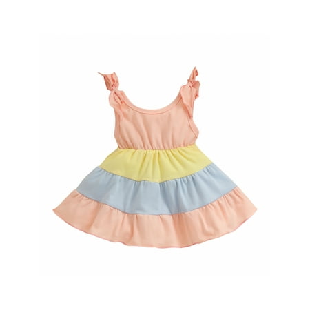 

Bagilaanoe Newborn Baby Girl Summer Dress Stripe Print Sleeveless A-line Princess Dresses 3M 6M 9M 12M 18M 24M Infant Casual Swing Sundress
