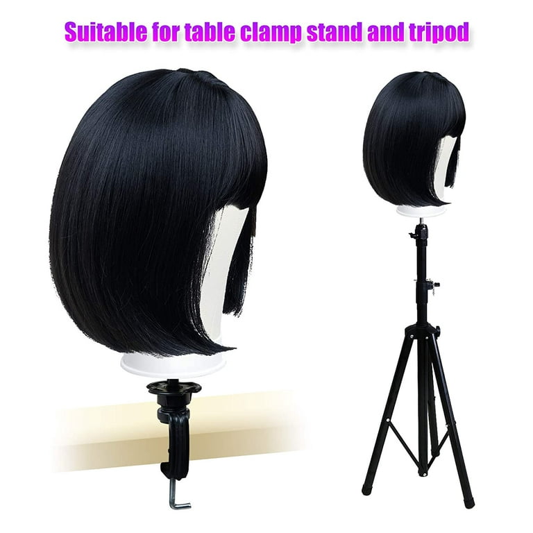 20/22/23'' Wig Stand Wig Tripod With Mannequin Canvas Block Head Training  Manikin Head Tabletop Tripod Free Get T Needle Holder