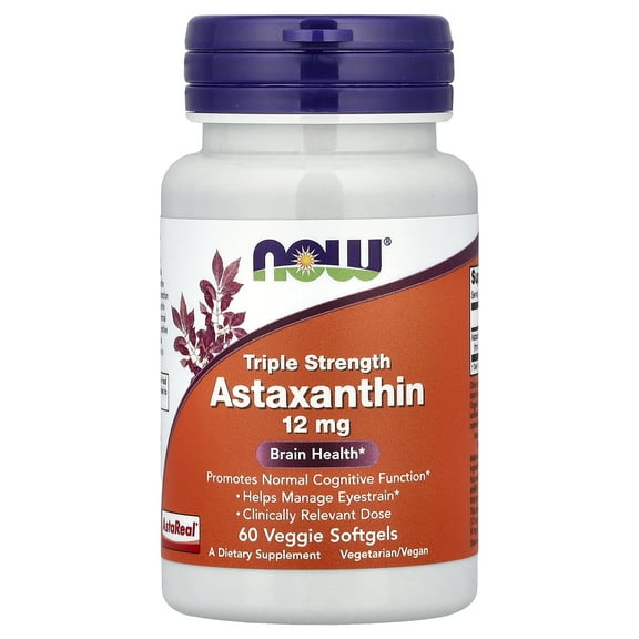 NOW Foods Triple Strength Astaxanthin, 12 mg, 60 Veggie Softgels