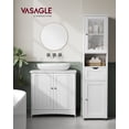 thumbnail image 2 of VASAGLE Mueble Baño, Armario Baño, Armario Alto, Compartimento Abierto, Puerta de Cristal, Estrecho, con Patas, Estantes Regulables en Altura, Ahorro de Espacio, Blanco Nube, 2 of 5