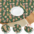 thumbnail image 4 of Green Christmas Gingerbread and Tree Pattern Round Fitted Tablecloth with Elastic Edge,Dining Table Cover Waterproof,Outdoor Round Tablecloth for Camping,Dining,Indoor and Outdoor, 4 of 7