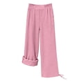 thumbnail image 7 of Girls Sweatpants Kids Drawstring Hem Oversized Pants Teen Girls Wide Leg Baggy Pants Pockets Classic Elastic Waist Trousers, 7 of 7